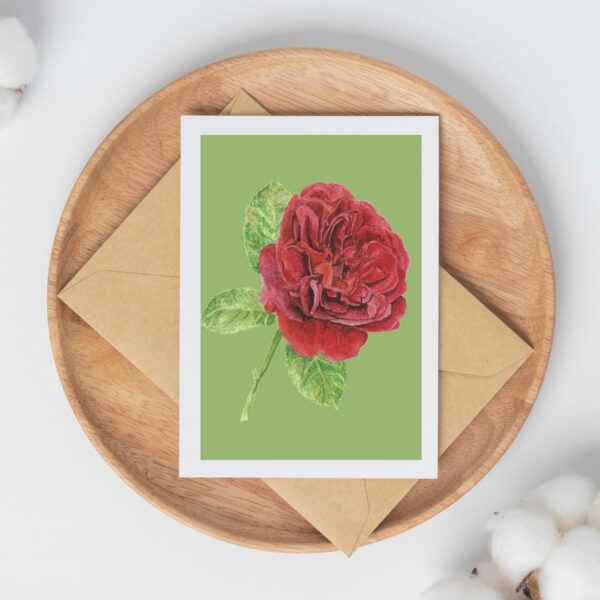 PRTCARD 185 Red Rose (Green)